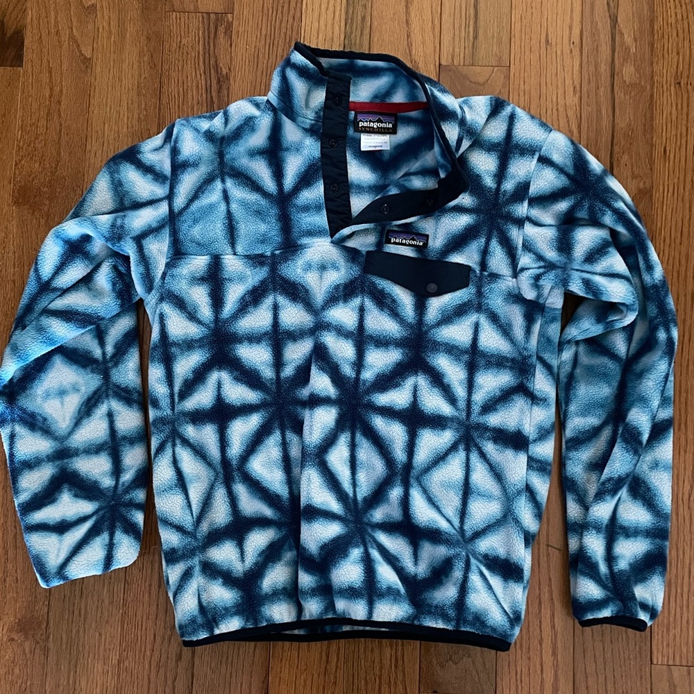 Patagonia Womens Synchilla Snap T Pullover Fleece Geometric Diamond Jacket
